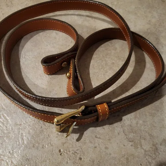 Dooney & Bourke AWL Satchel Ivory and Tan / Brown Gold Trim with Matching Wallet - Picture 10 of 14